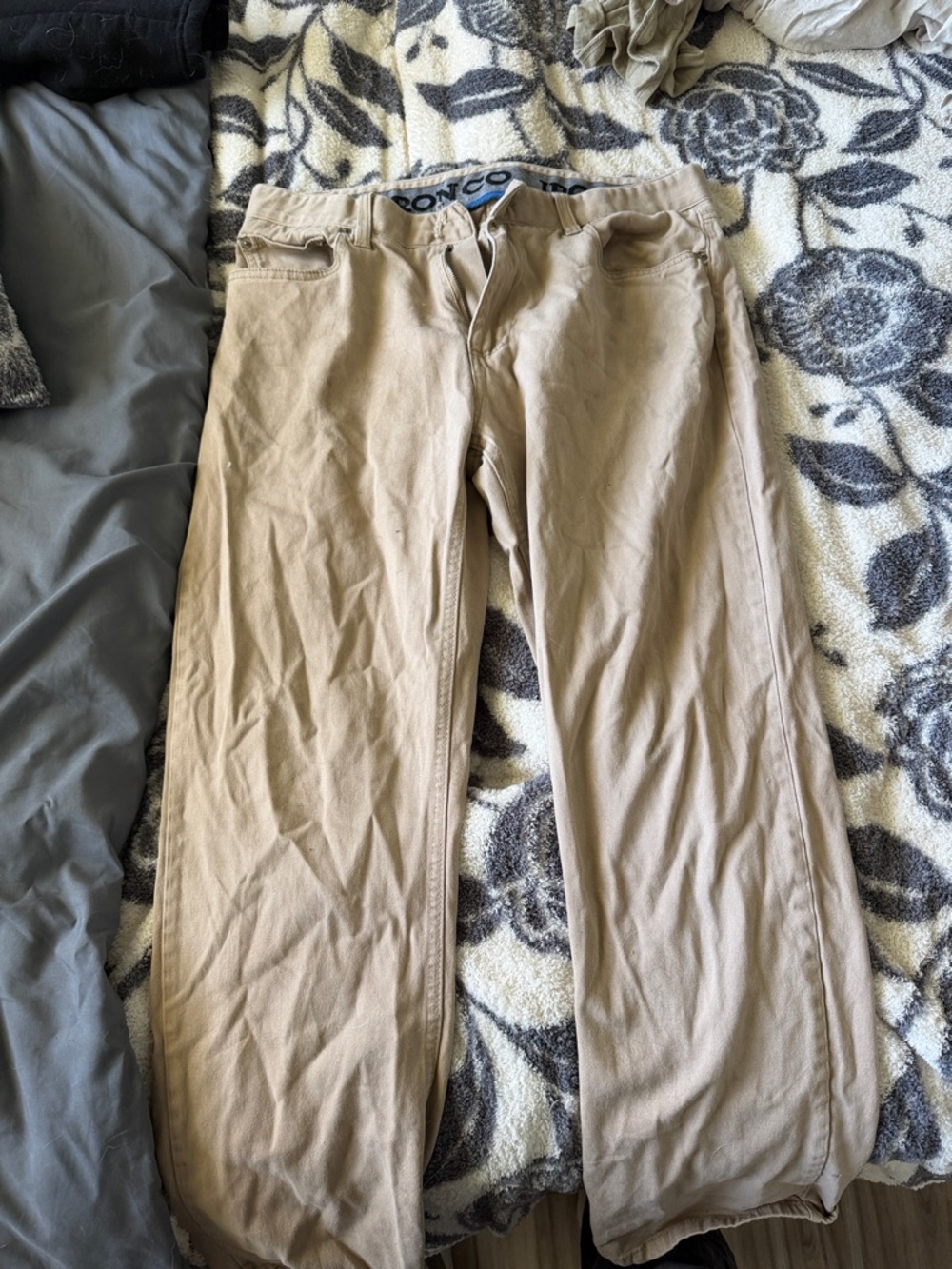 Men's Khaki Chino Pants - Bronco-Inspired Casual Fit